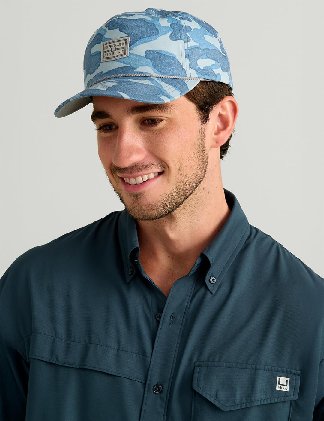 HUK Men's Tide Point Kc Scott Original Artwork Short Sleeve Shirt, Fishing Button Down