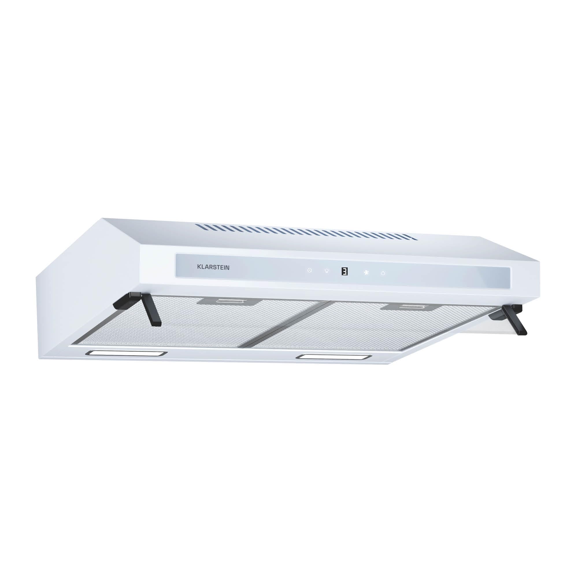 Klarstein Purista Force Campana Extractora, 60cm Campana Integrada con Panel Táctil LED, 400 m³/h, Doble Motor, Eficiencia Energética C, Iluminación LED, Filtro de Carbón Activado