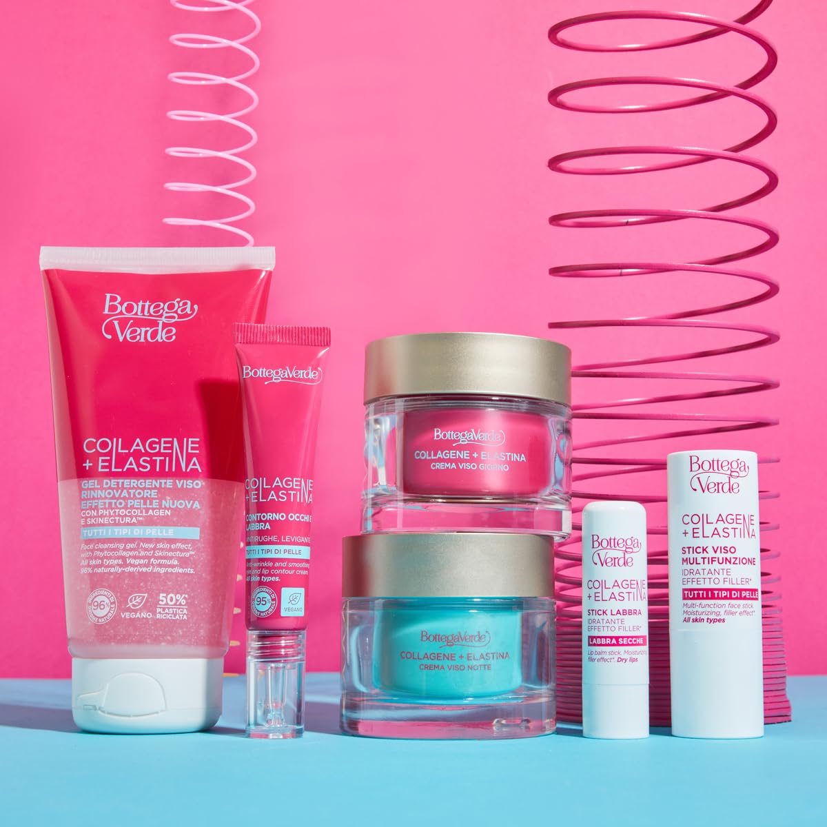 Bottega Verde - Stick Viso Multifunzione, Collagene + Elastina, 12 ml, Azione Idratante, Effetto Filler, per Tutti i Tipi di Pelle