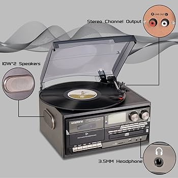 ミュージック reco Amazon.com: LoopTone Vinyl Record Player 10 in 1 3 Speed