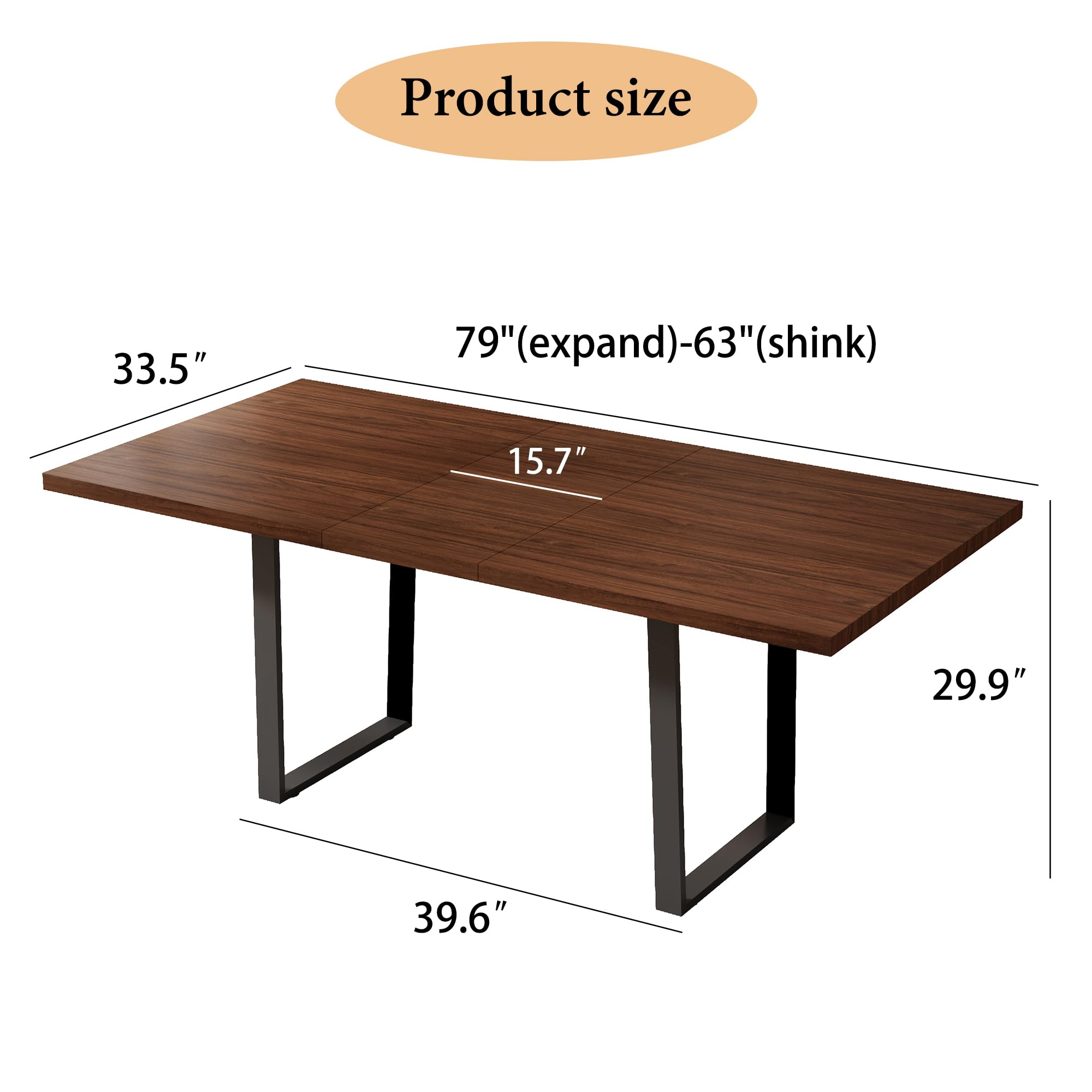 Amazon.com - ZckyCine 63''-79'' Extendable Dining Table for 6-8