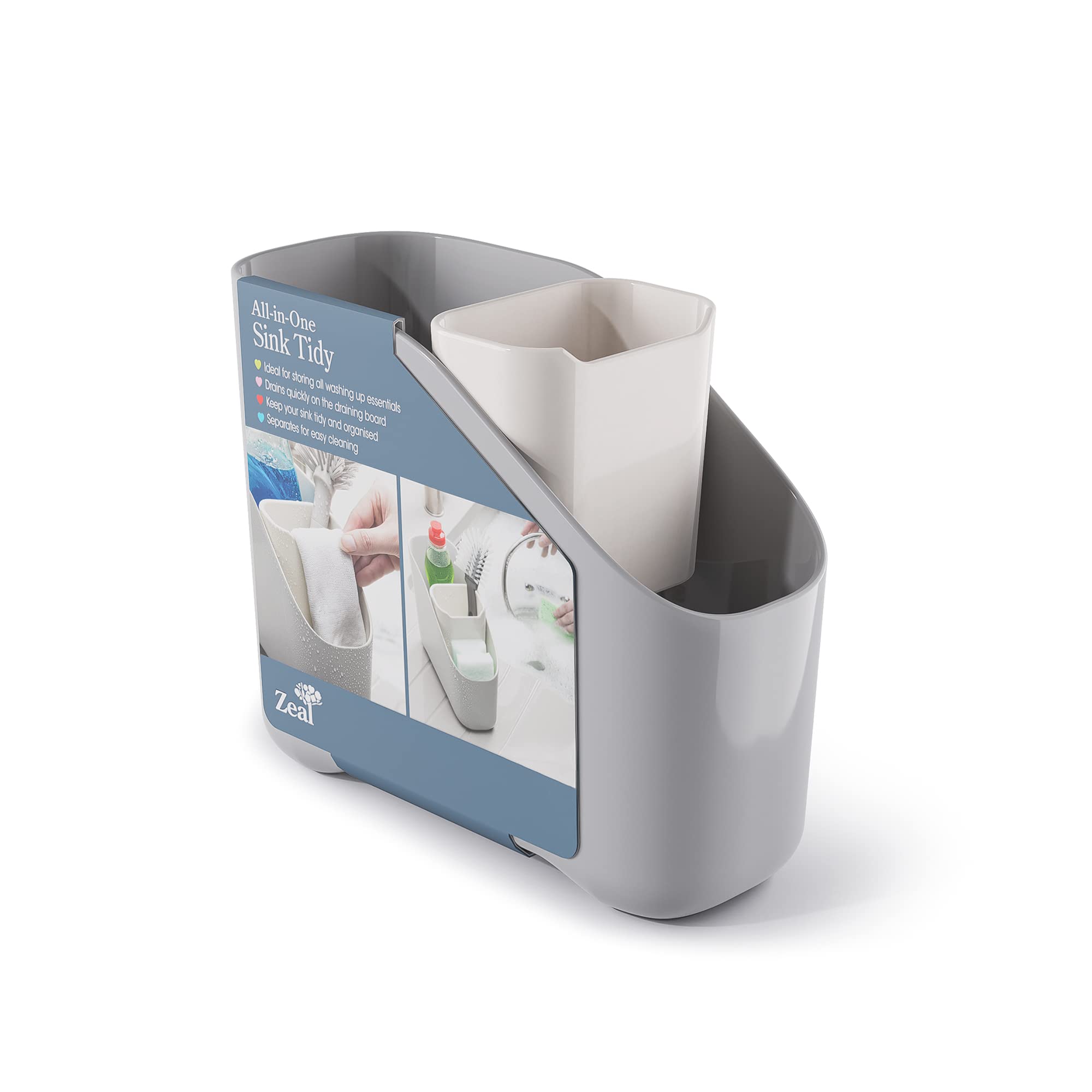 Zeal Melamine Large Sink Tidy With Inner Bucket French Grey from B&Q