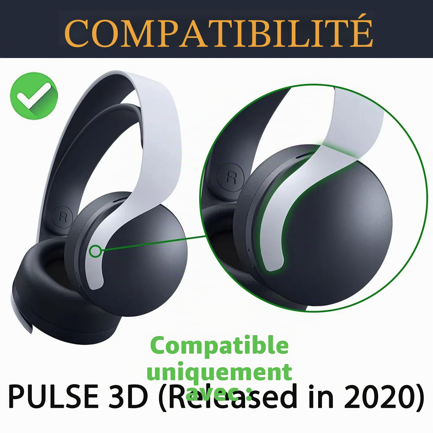 SOULWIT Mousse Coussin Coussinets pour Sony PlayStation 5 Pulse PS5 3D Wireless Casque Anti-Bruit