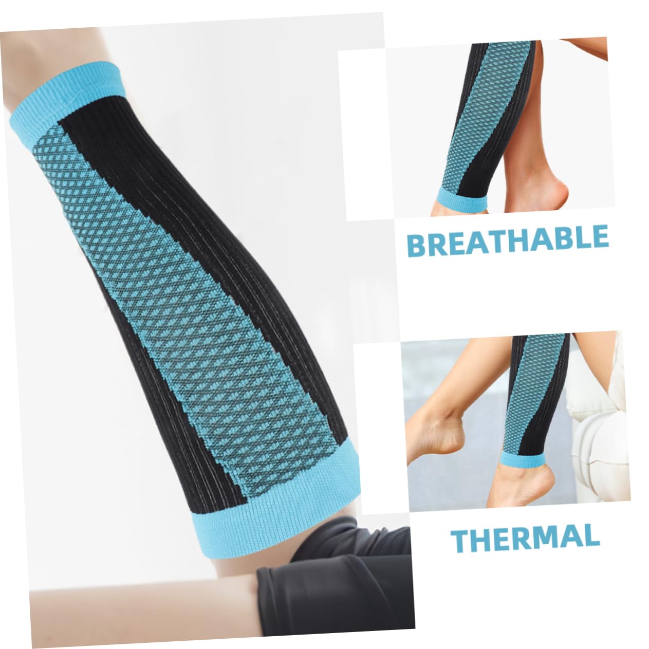 balacoo 1 Pair Sports Leggings Socks Running Calf Protector Calf Warm Sleeve Men Warm Sleeves for Legs Men Warm Leg Sleeve Men Elastic Sports Leg Sleeves Basketball Leg Sleeve Nylon Blue