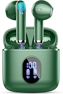 Auriculares Inalambricos Bluetooth, HiFi Estéreo Auriculares Bluetooth 5.4, 32H Cascos Inalambricos Bluetooth con 4 ENC Reducción de Ruido/Pantalla LED/USB-C/Control Táctil/IP7 Impermeable Auriculares