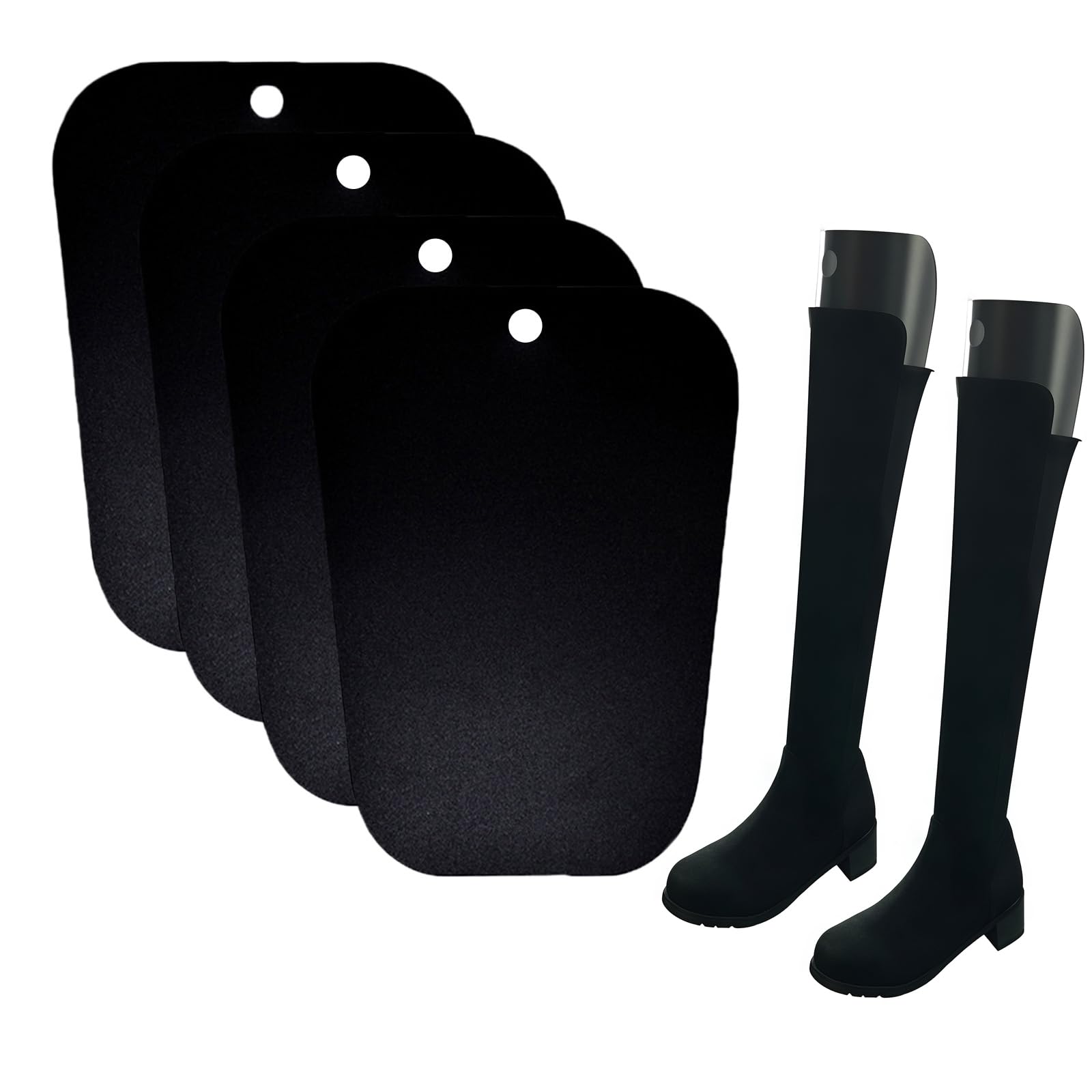 UPSTORE 2 paia di inserti modellanti per stivali, supporto alto, supporto a forma di stivale, per donne e uomini, nero, 25,4 cm