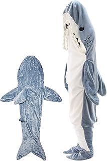 tubarão adulto – flanela quentubarão, adorável tubarão, tubarão usável, saco dormir, festa do pijama com tema tubarão, fantasia essencial para meninos e meninas