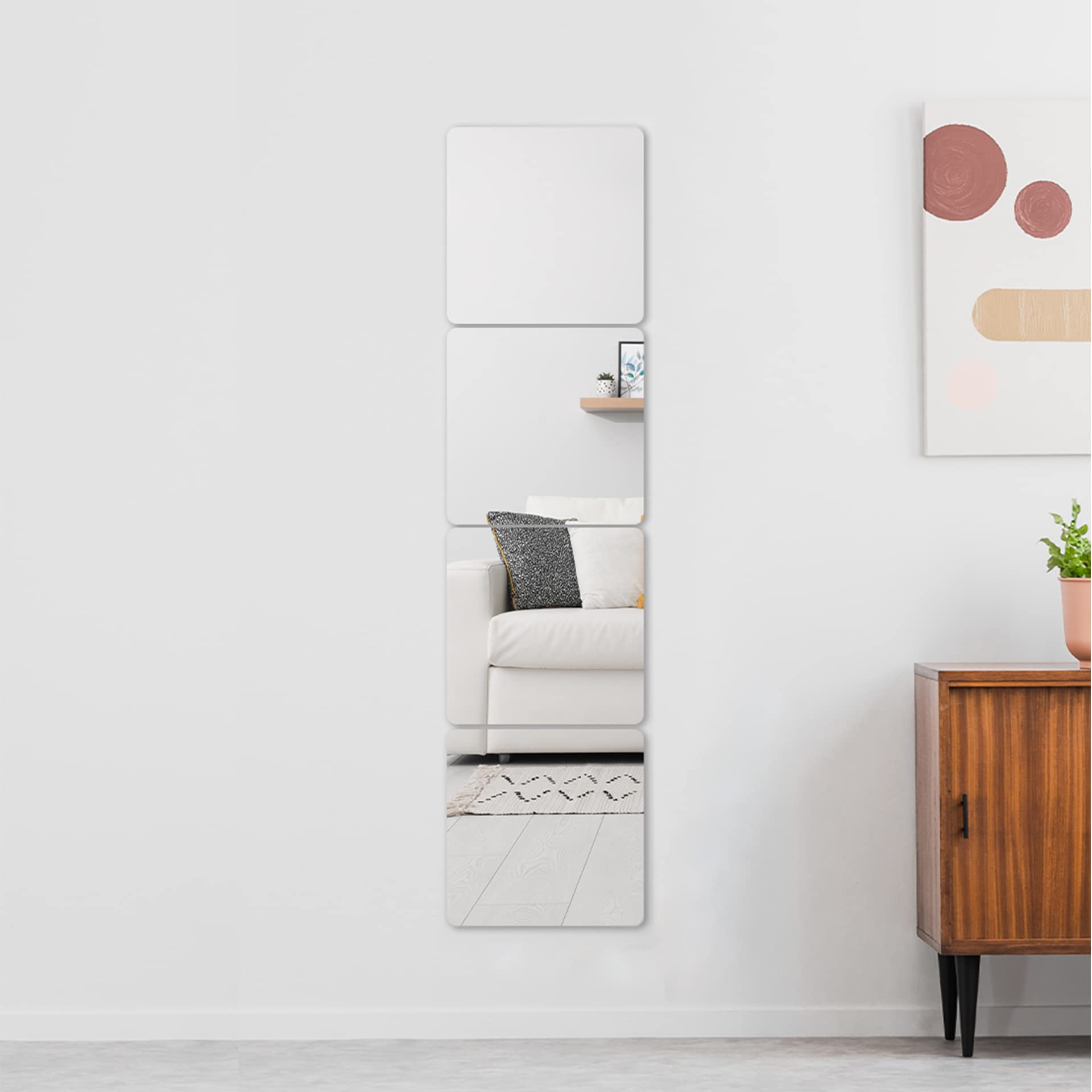 Vasemouh Specchio Da Parete In Vetro Con Il Bordo Lucidato, Specchio