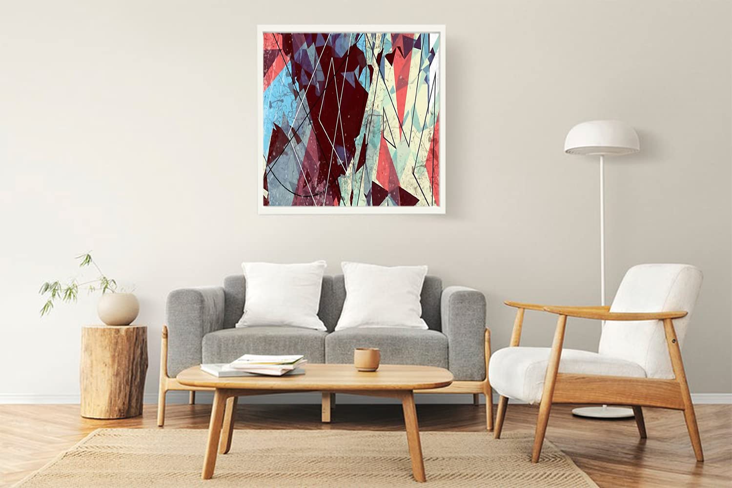 XtremeSkins Designs Print White Floater Framed Canvas Wall Art Decoration Poster (22x22 Inch) - Sak 29 - Mayka Ienova