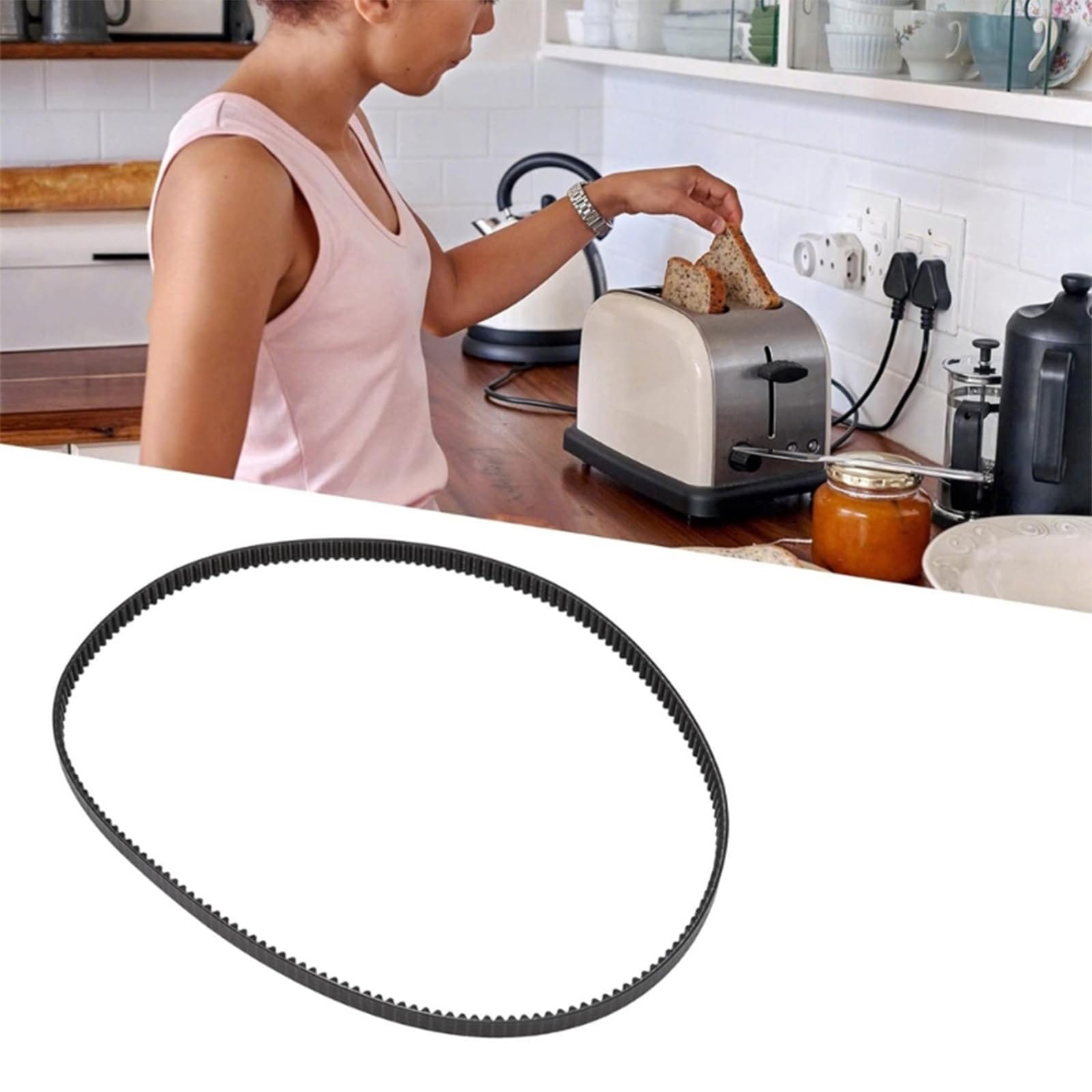 Correa de transmisión 148 Dientes 444 mm para Electrodomésticos de Cocina Amasadora Pan