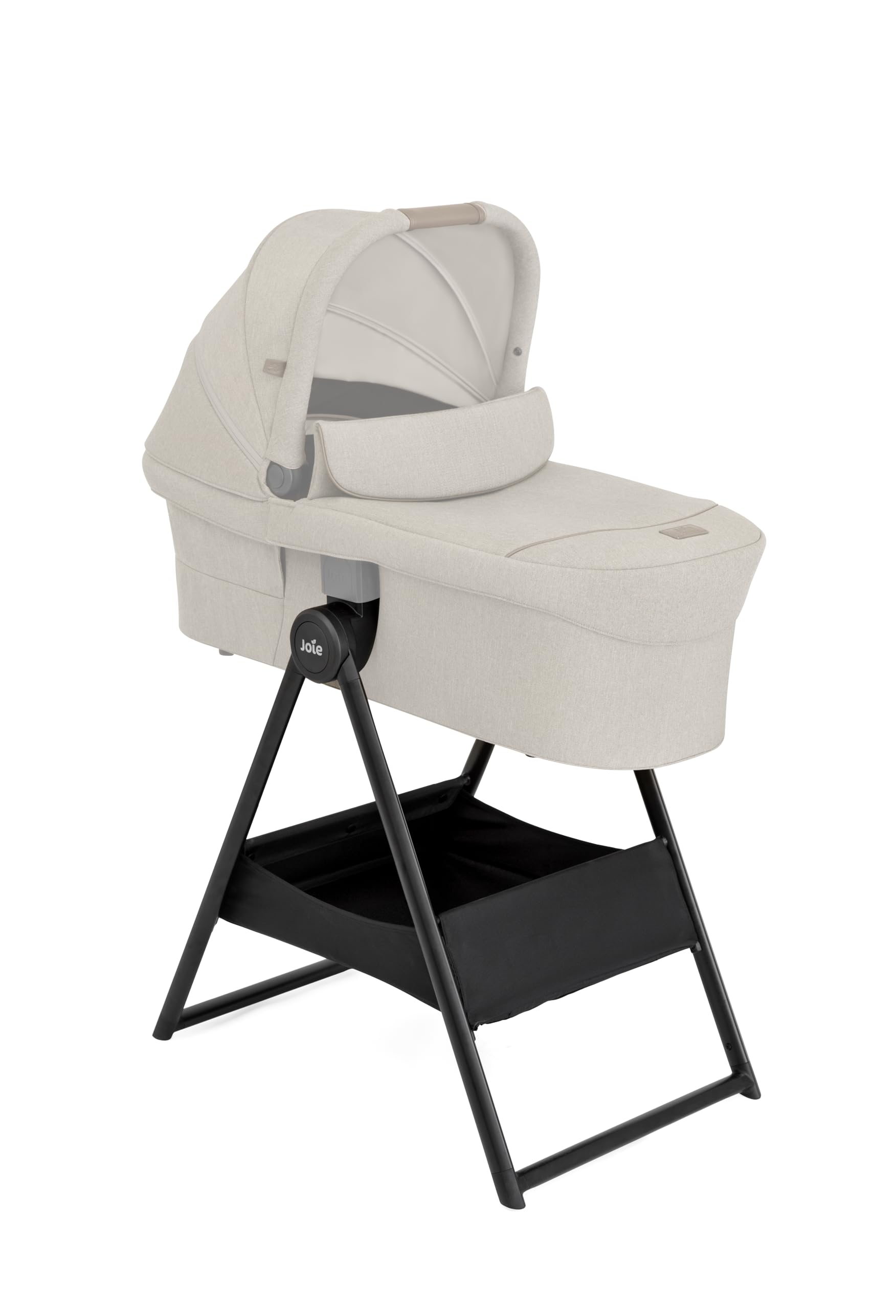 Joie Tragetaschen-Ständer – Kompakt zusammenklappbar, leichtes Gestell (2,86 kg) mit leicht zugänglichem Korb, kompatibel Tragetaschen & Babyschalen, Keine Adapter nötig, Black