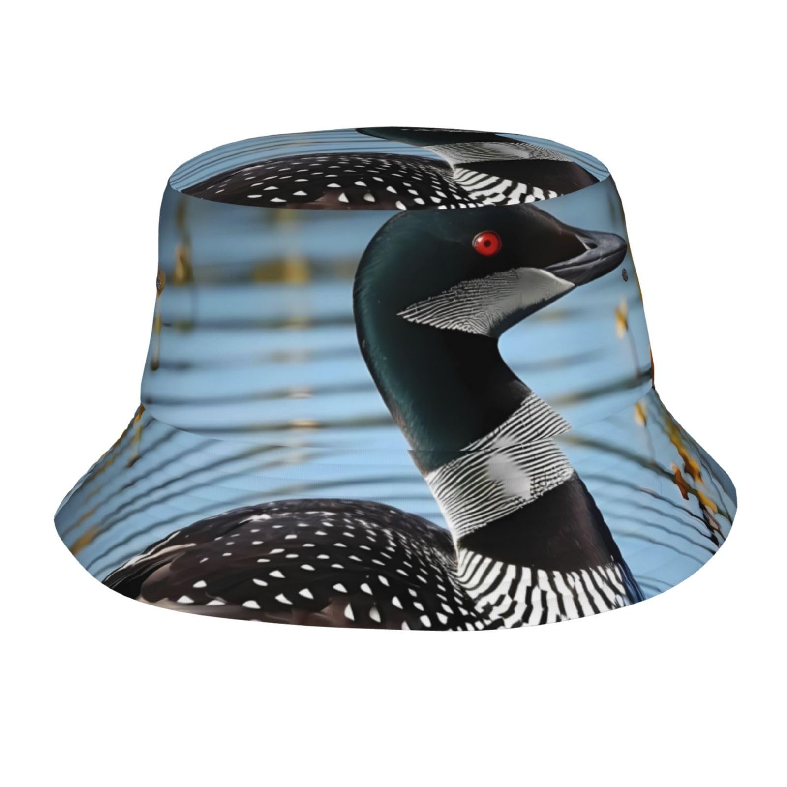 (Loon Birds) Unisex Bucket Hat for Men Women Fashion Summer Sun Cap Outdoor Travel Fishing Hat for Beach Hiking Casual Wear