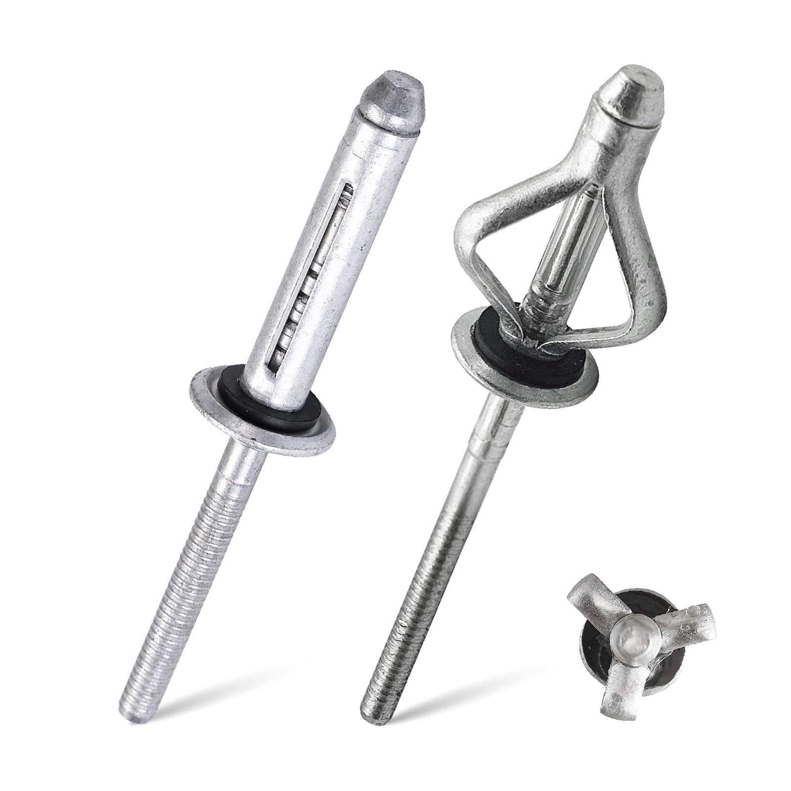 Blind Rivets, Tri Fold Rivets Aluminum Silver 20/50 Pcs Tri Grip Exploding Pop for Metal(5.2x17mm,50pcs)