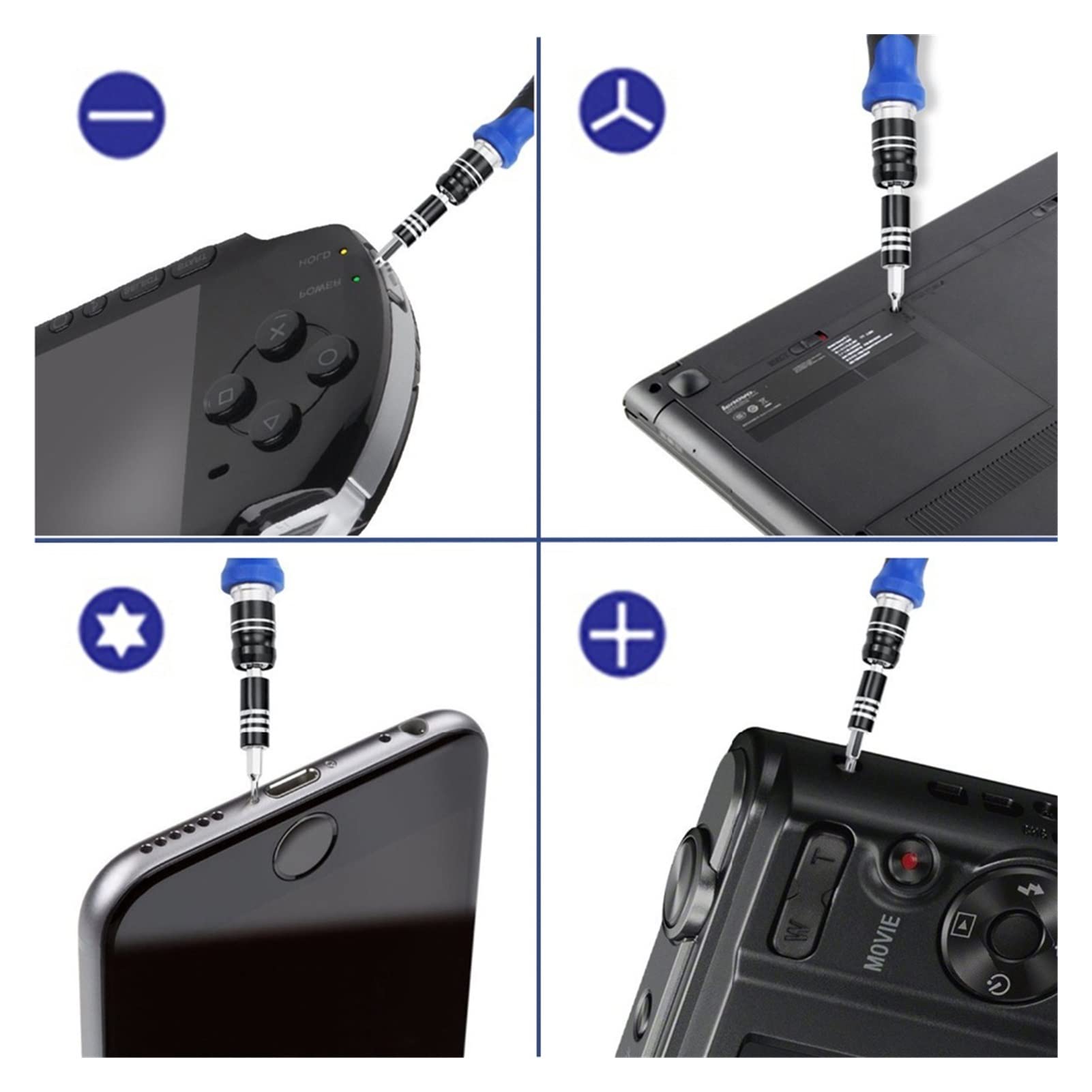Generic Juego de destornilladores de precisión 60 en 1, juego de herramientas de reparación, destornillador magnético, herramientas manuales, herramientas de reparación de tabletas for teléfonos móvil