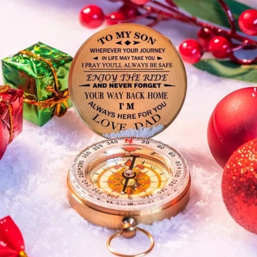 Luminous Compass Dad to Son Enjoy The Ride Camping Outdoor Activities Navigation Tool (a) - Image 2