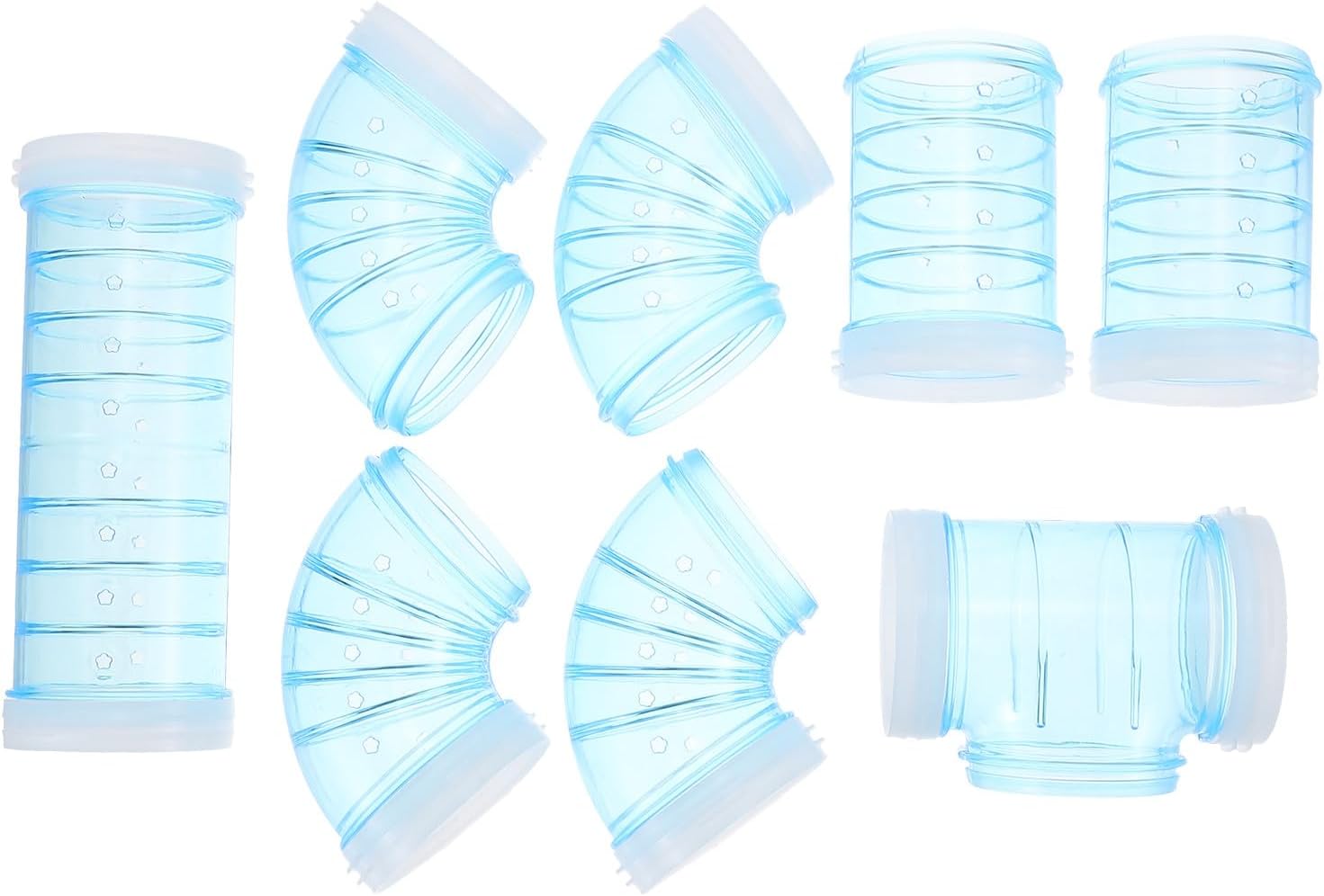 FRCOLOR Hamster Maze Tube and External Cage Tunnel Set Blue Plastic Hamster Cage Tunnel DIY Connector for Small Animals Suitable and Squirrels