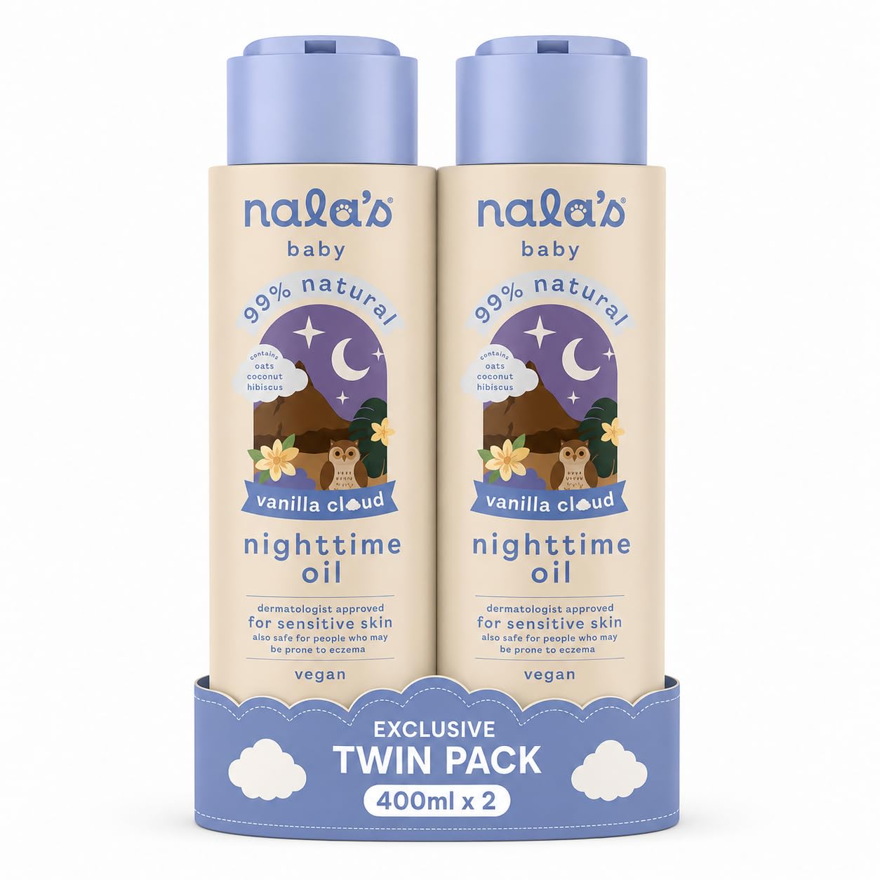 Nala's Baby Nighttime Oil Vanilla Cloud 400ml x2