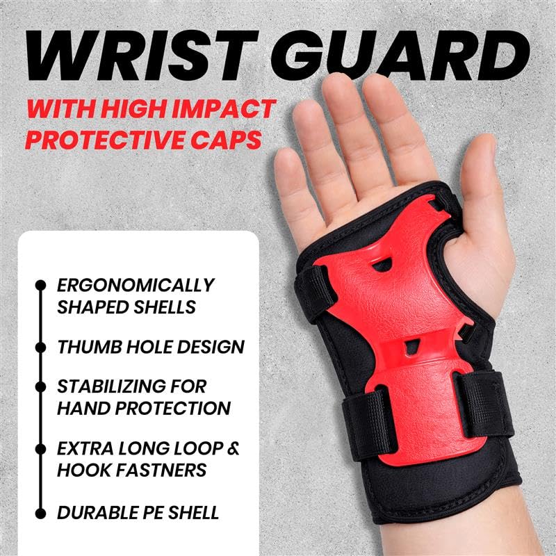Image of Jaspo Tyro Complete Protective Gear Set for Kids | Helmet with Knee Pads, Elbow Pads & Wrist Guards for Skating, Cycling & Skateboarding (6-14 Years)