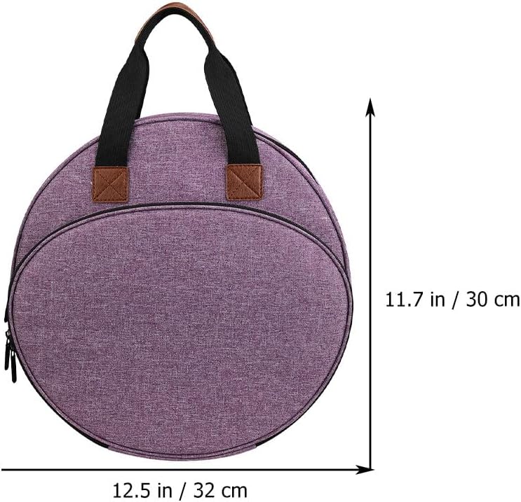 EXCEART Embroidery Project Bag Large Capacity Tote with Multiple Elastic Pockets and Zippered Compartment for Needlework Supplies Storage and Portable Craft Organizer 12.59X11.81X2.36In