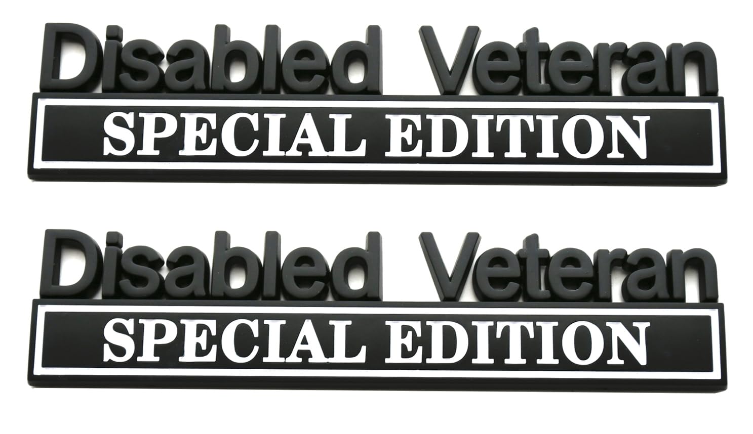 2pcs Disabled Veteran Special Edition Emblem Car Decal, Warrior Soldier 3D Sticker, Disabled Veteran Special Edition Letters Car Badges, Accessories (