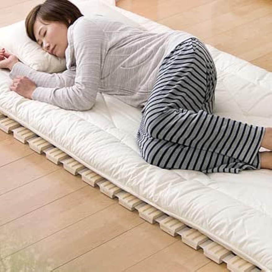 Amazon｜極厚2.5cm 桐 すのこベッド ダブル 分割 ロール式 桐すのこ
