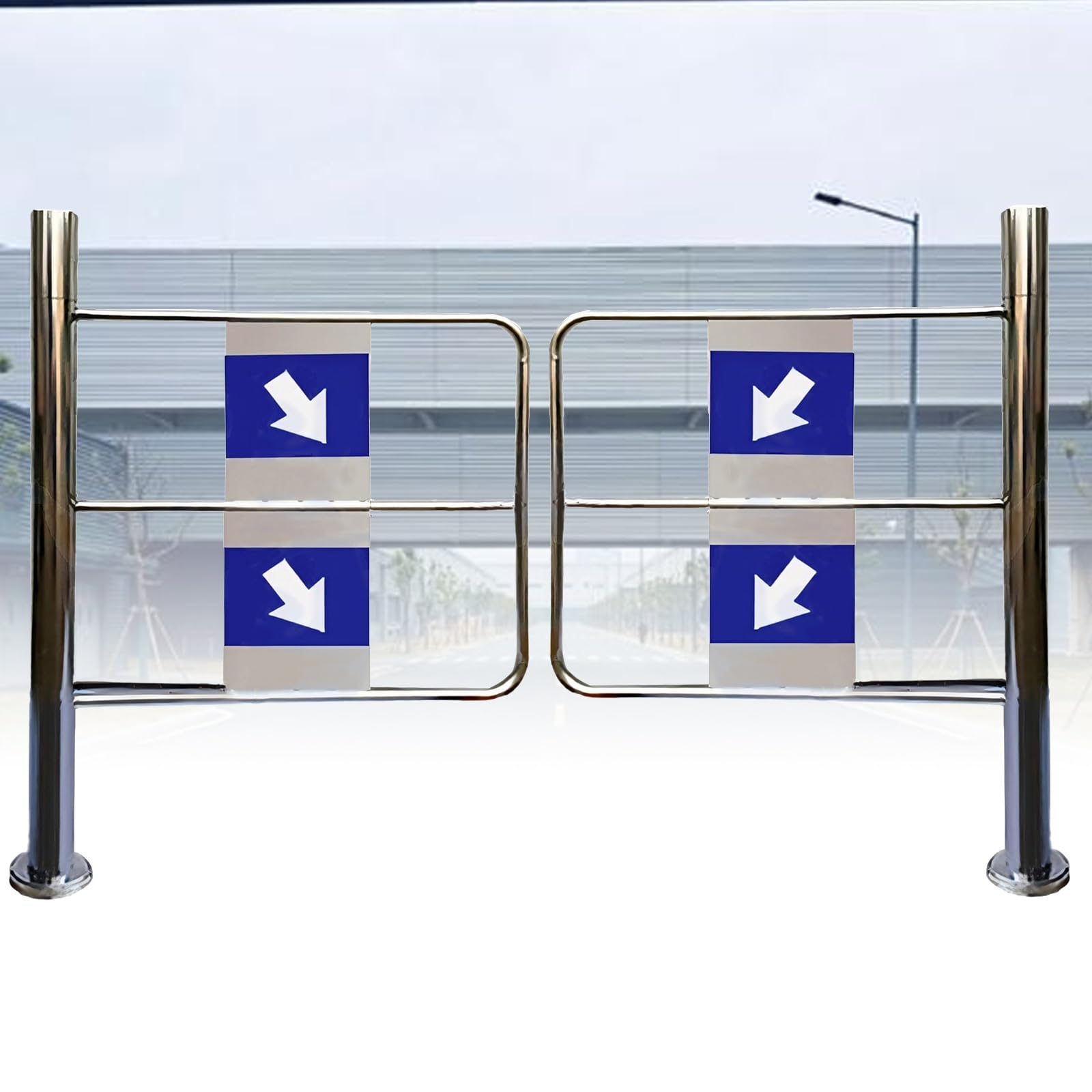 Aioneer Automatic Closing Swing Gate With Spring, Stainless Steel One-Way Door For Entrance And Exit Control In Stores-190cm/74.8in