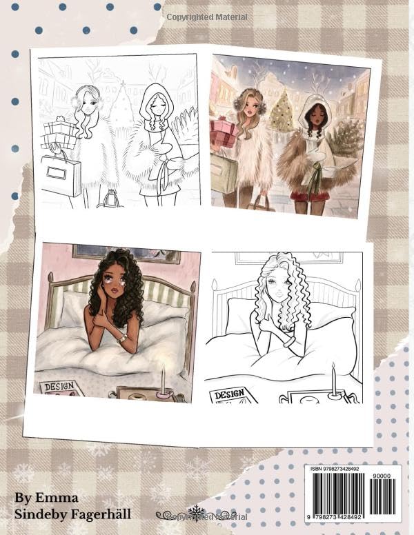Scandi fashion 3: Cozy fashion illustrations, girlhood & Self-Care (Emmzonn coloring books) image 3