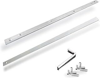Guide Rail Connector Set P-45777 for Makita Track Saw Long Cuts， Also Compatible with Festool, Fit for DeWalt, Fit in Integrated Guide Rail T-Slots for Secure Cutting, 2 PCS, Sliver