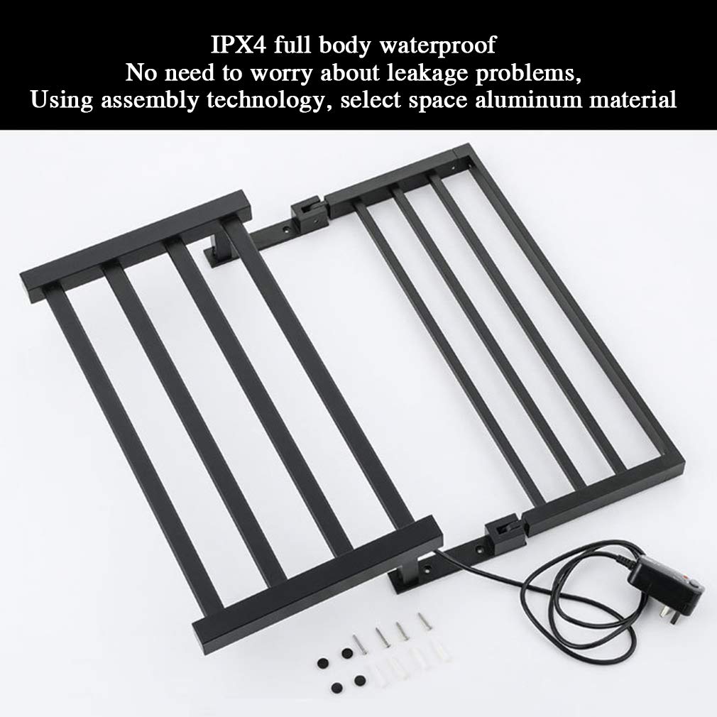 SOVORM Toallero eléctrico, Rejilla de Secado Plegable de Aluminio Toallero de baño termostático Inteligente, Rejilla calefactora de Soldadura de Carbono para el hogar, Utilizada en el baño The New