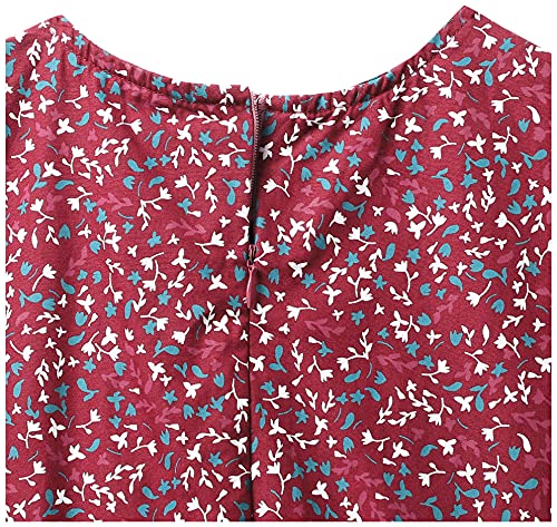Image of Amazon Brand - Jam & Honey Girl's 100% Soft & Pure Cotton Comfortable and Stylish Printed Woven Dress with Short Sleeves and Belt - Perfect for Every Occasion