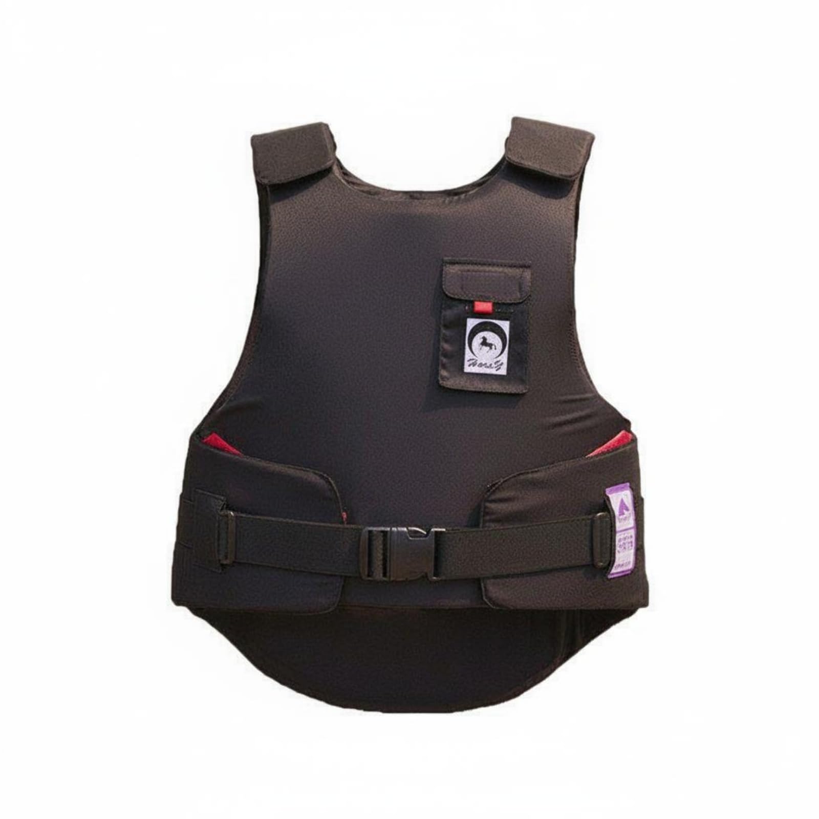 Gilet Protettivo Equestre Giubbotto Anticolpo Panciotto Cavallo Leggerezza Comfort Ventilazione Cotone Nylon Adatto per Allenamento Pratica Continuativa Giri, M, Black Standard