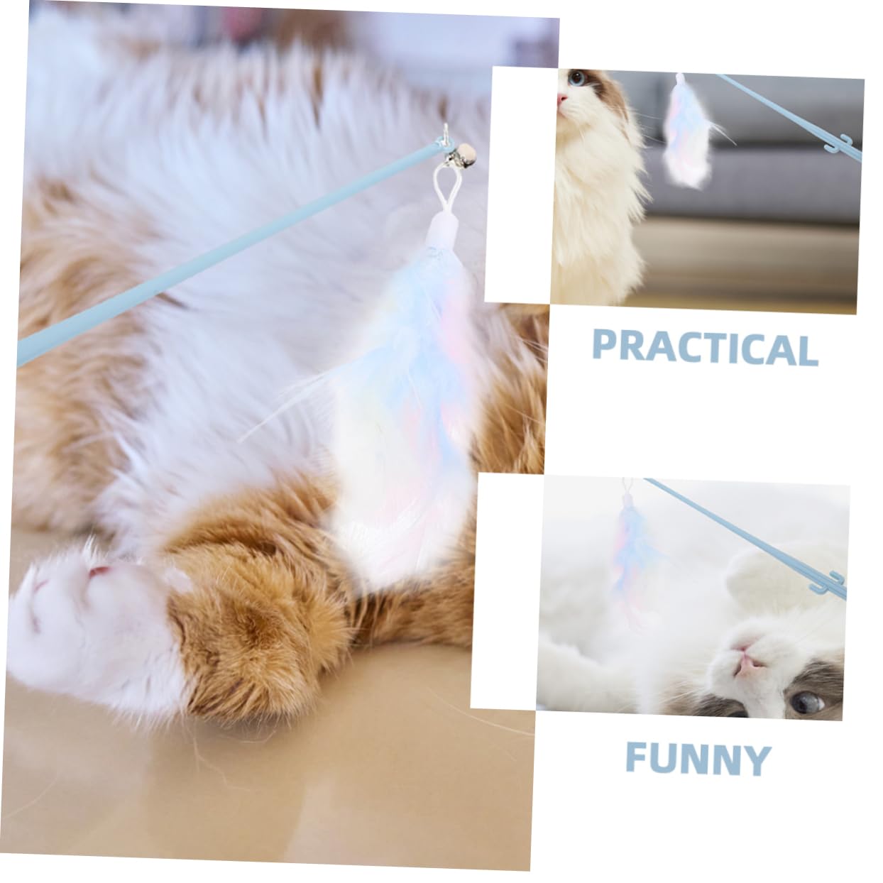 Sosoport 20stücke Katzenangel Spielzeug Teilig Mit Feder Und Ergonomischem Griff Sicheres Interaktives Katzenspielzeug Für Drinnen Fördert Spiel Und Bewegung Für Katzen Und Kätzchen