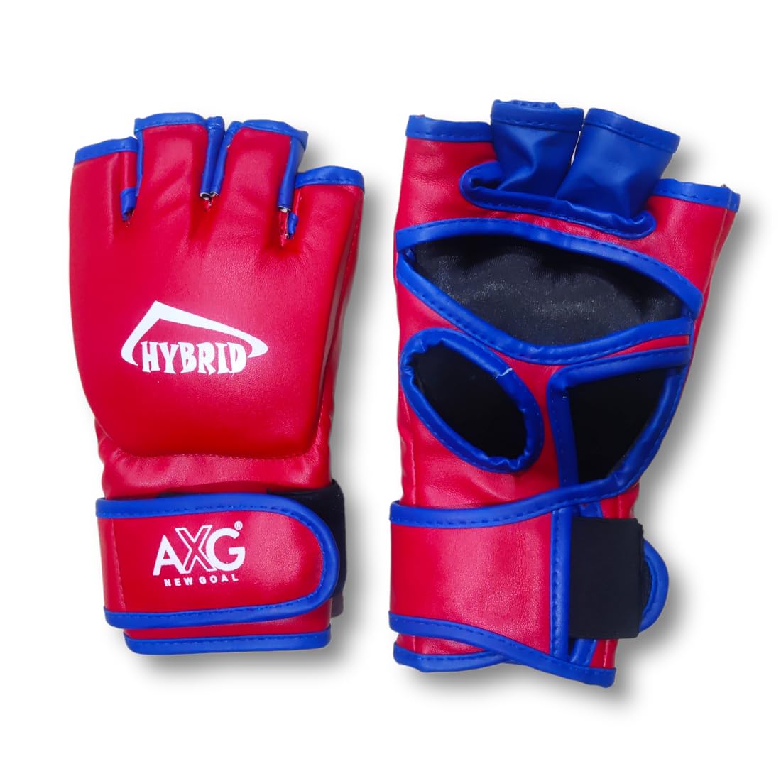 AXG NEW GOAL Premium Eva Padded (Medium for Age 10-15) Hybrid Head, Shin, Gloves, Focus Pad MMA Guard Combo (Red) 2