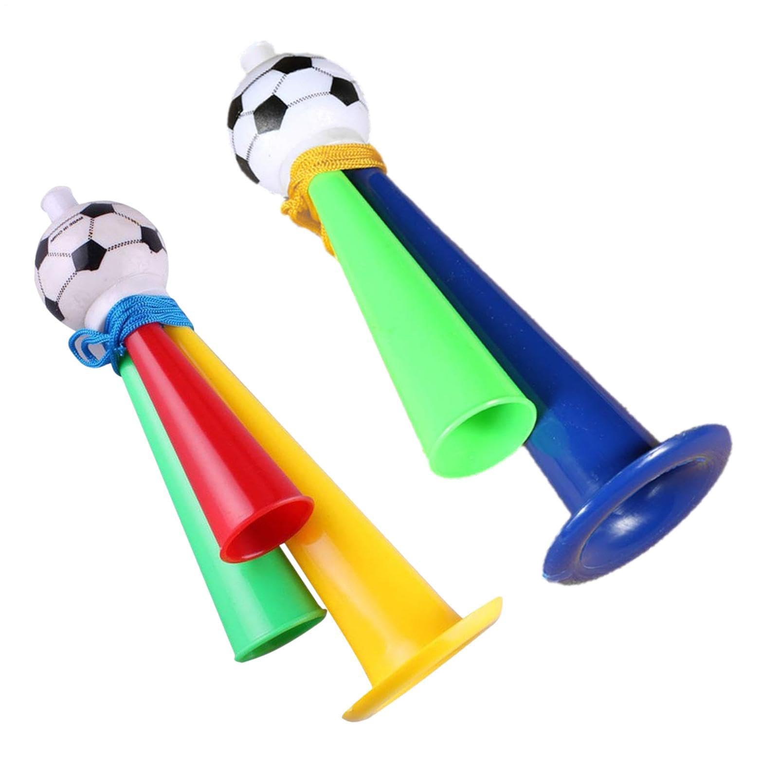 Stadium Horn Set - Vuvuzela Loud Noisemaker Bundle | Portable Boat Signal Security Alarm Device Kit, Mini Football Fan Sound S