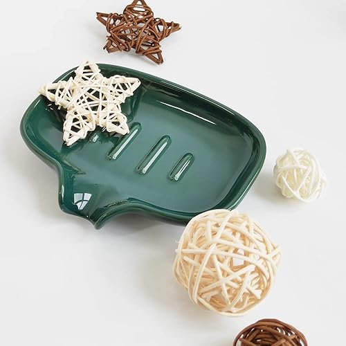 Miniatura 5 de Juego de dispensador de jabón y jabonera de oro verde para cocina, accesorios de baño de cerámica duraderos, fácil de limpiar