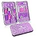 Maniküre Set, Pediküre Kit 16 teiliges, Nagelpflege nagelknipser set Edelstahl Manikuere Set für Reise (lila)