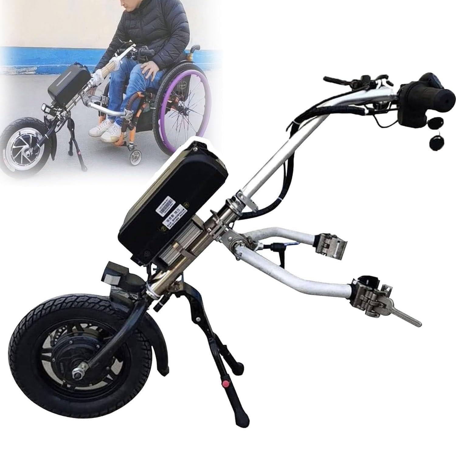 Dispositivo de tracción para silla de ruedas de 500 W, accesorio para silla de ruedas manual, con luz delantera, dispositivo de tracción para silla de ruedas, ajustable en 3 velocidades,A
