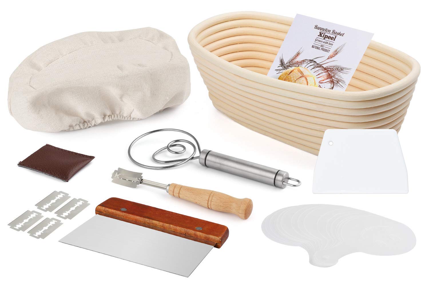 Buy Bread Proofing Baskets Set, Sourdough Bread, Oval Rattan Baskets, Basket Covers