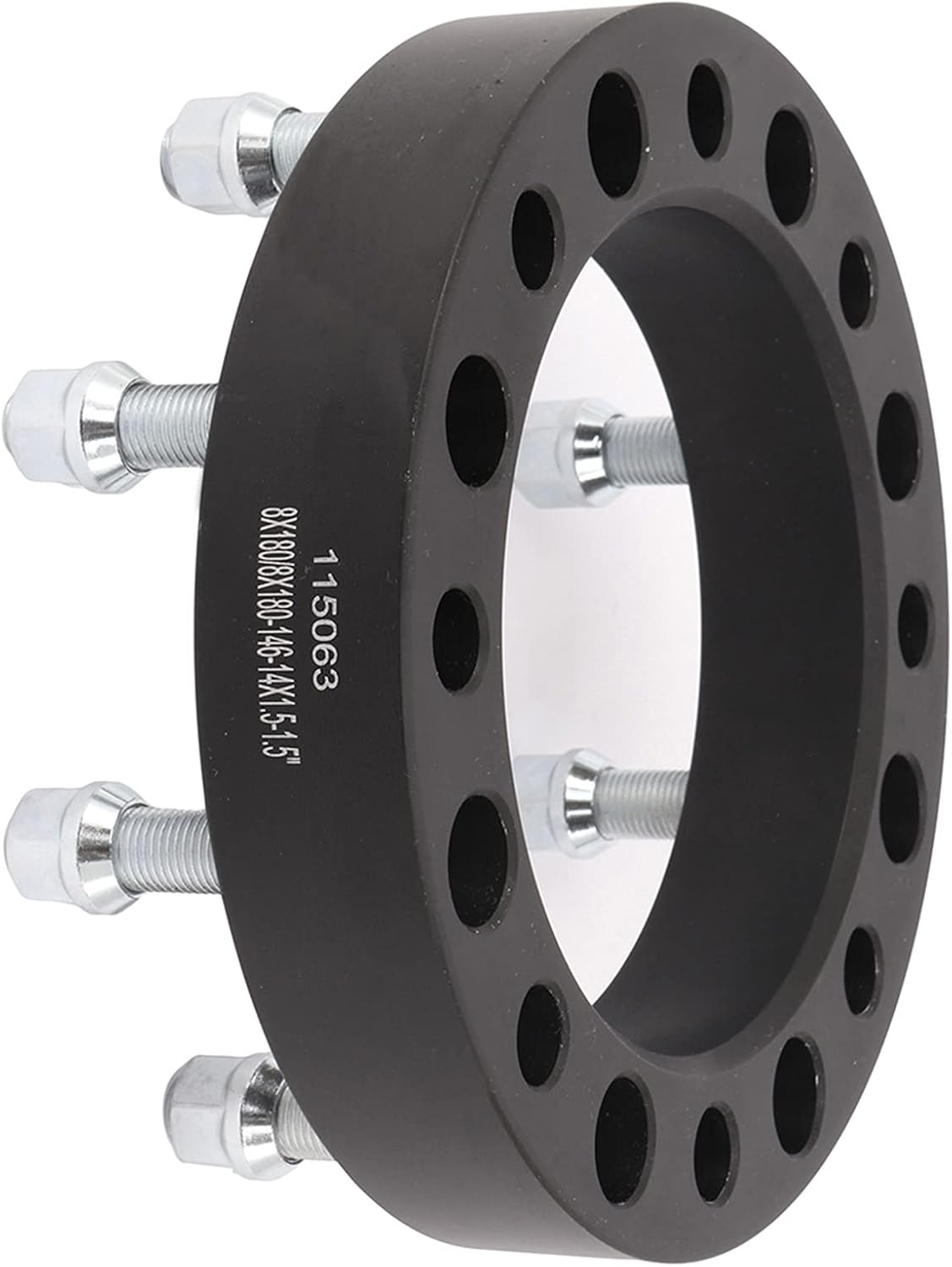 Ineedup 1.5 inch 8x180 Wheel Spacers 146mm Center Bore with 14x1.5 Studs Black 4Pcs 8 Lug Wheel Spacers 37.5mm Thickness Fit for Silverado 3500 HD 2011-2014