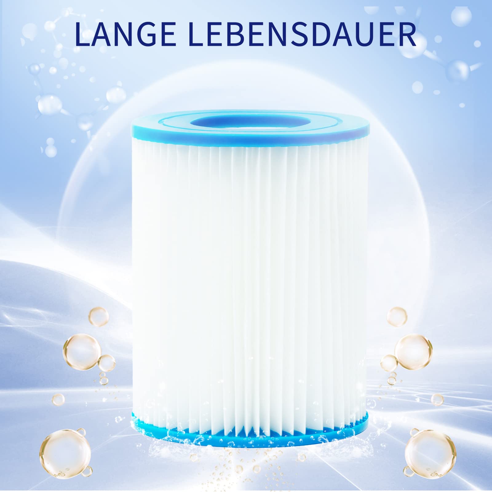 YANHUA Poolfilter Kartusche Typ II, Pool Filter größe 2, für 58383/58381/58093/58094, Filterkartuschen Kartuschenfilter Papier (4)