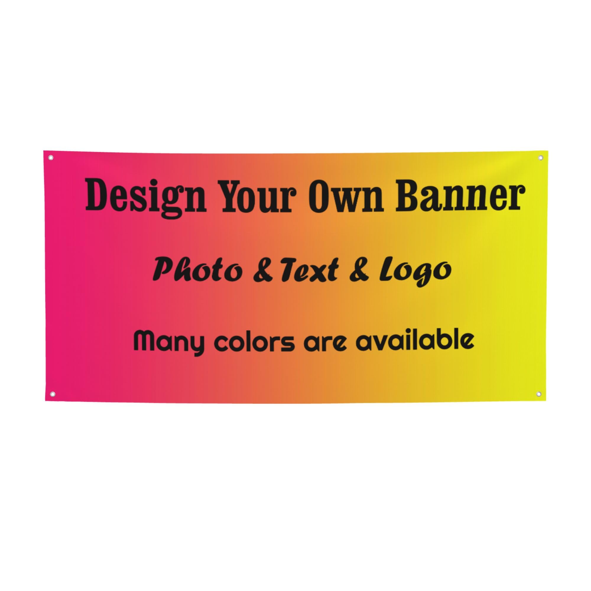 Custom Banner Sign with Photo, Personalised Banner Flags with 4 Eyelets for Outdoor/Indoor, Design Decoration Background for Christmas New Year Birthday Party Business Wedding Anniversary Poster Wall