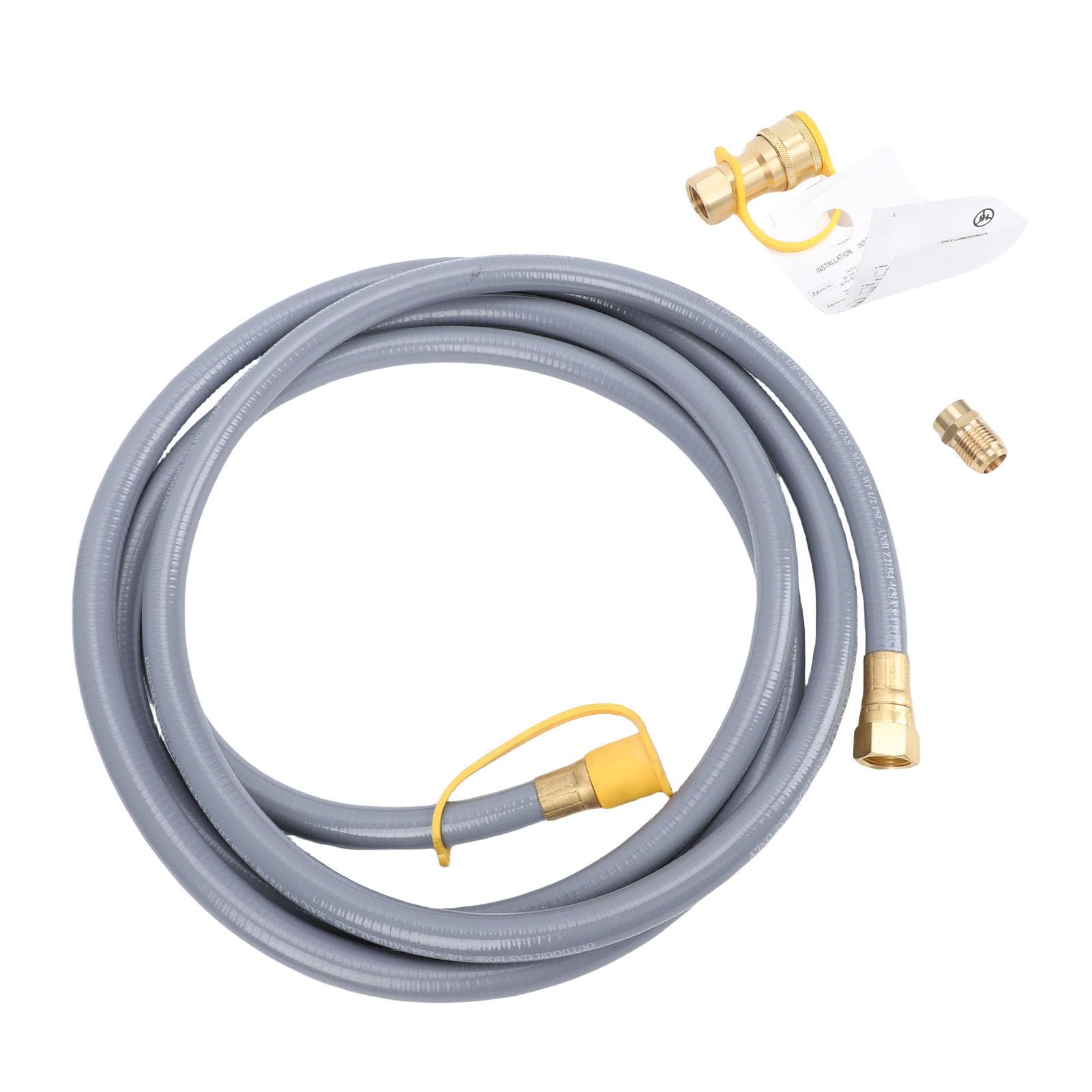 Kit de Conversión Gas 12 Pies, Manguera Gas con Conexión Rápida 1/2 Pulgada, Manguera Conversión Caucho Latón Gas para Parrilla RV, Barbacoa Horno Pizza Generador Calentador