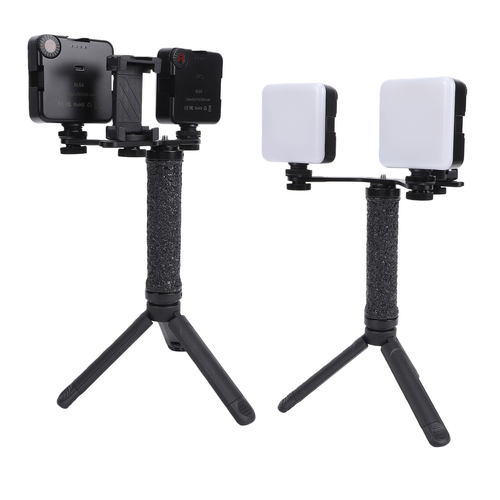 Asixxsix Kit de Luz de Vídeo, 5600K 840LX Regulable Batería Recargable USB Incorporada, Luces LED Iluminación de Fotografía con Trípode Ajustable para Grabación de Selfie Vlogging