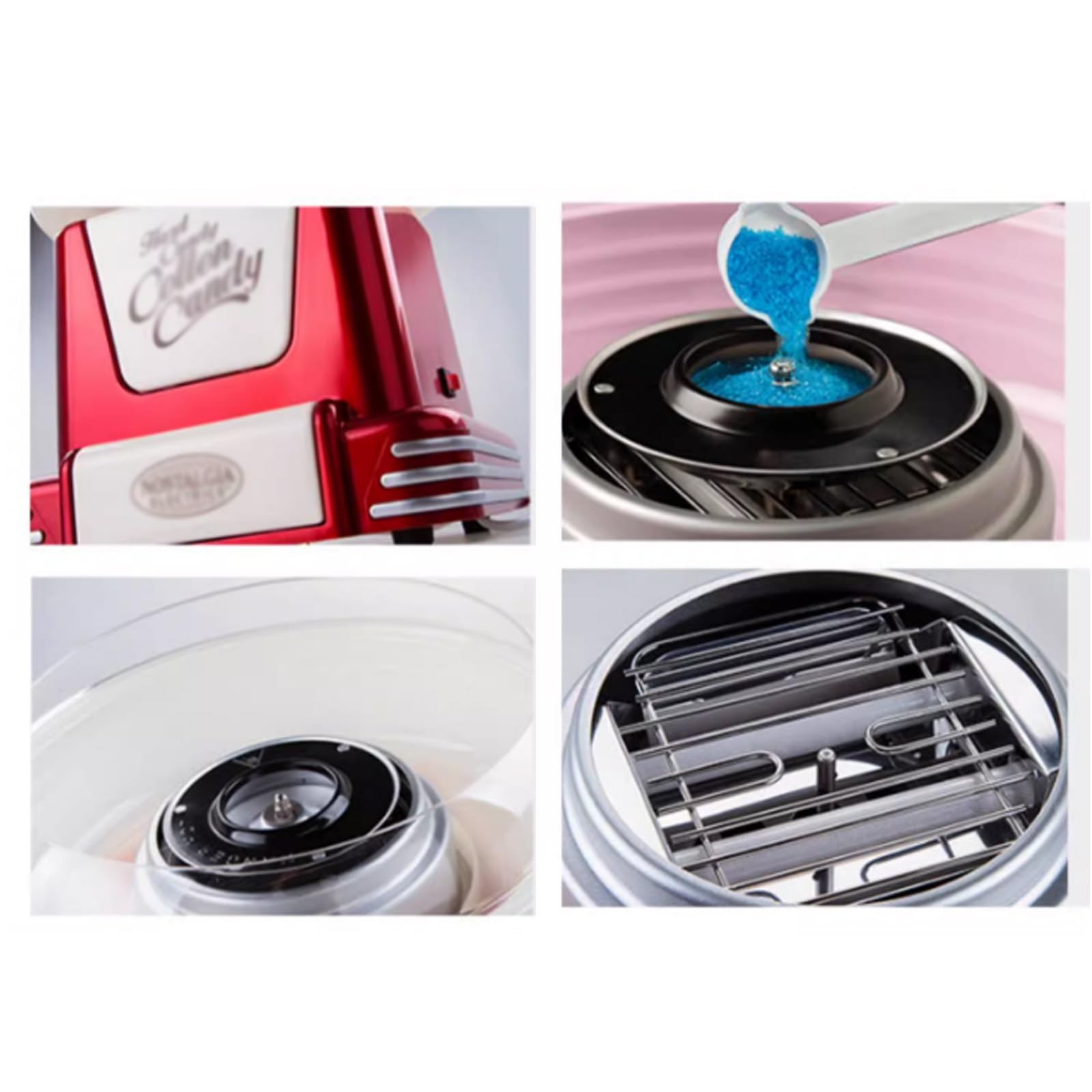 Máquinas para hacer algodón de azúcar Máquina comercial totalmente automática de algodón de azúcar for el hogar de los niños, pequeña Mini máquina de algodón de azúcar Máquina para hacer algodón de az