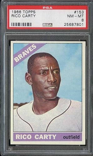 1966 TOPPS #153 RICO CARTY PSA 8 BRAVES