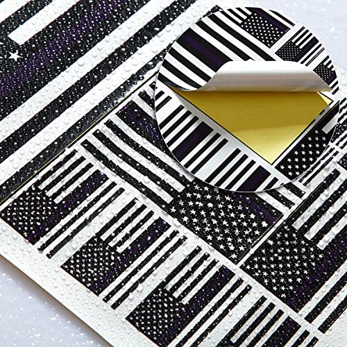 Image of CANTENDO 3 Pack Thin Blue Line American Police Flag Decal - Thin Blue Line American Police Flags Reflective Vinyl Car Stickers - for Car Window Bumper Waterproof Sticker (12 x 8.5 Inch)