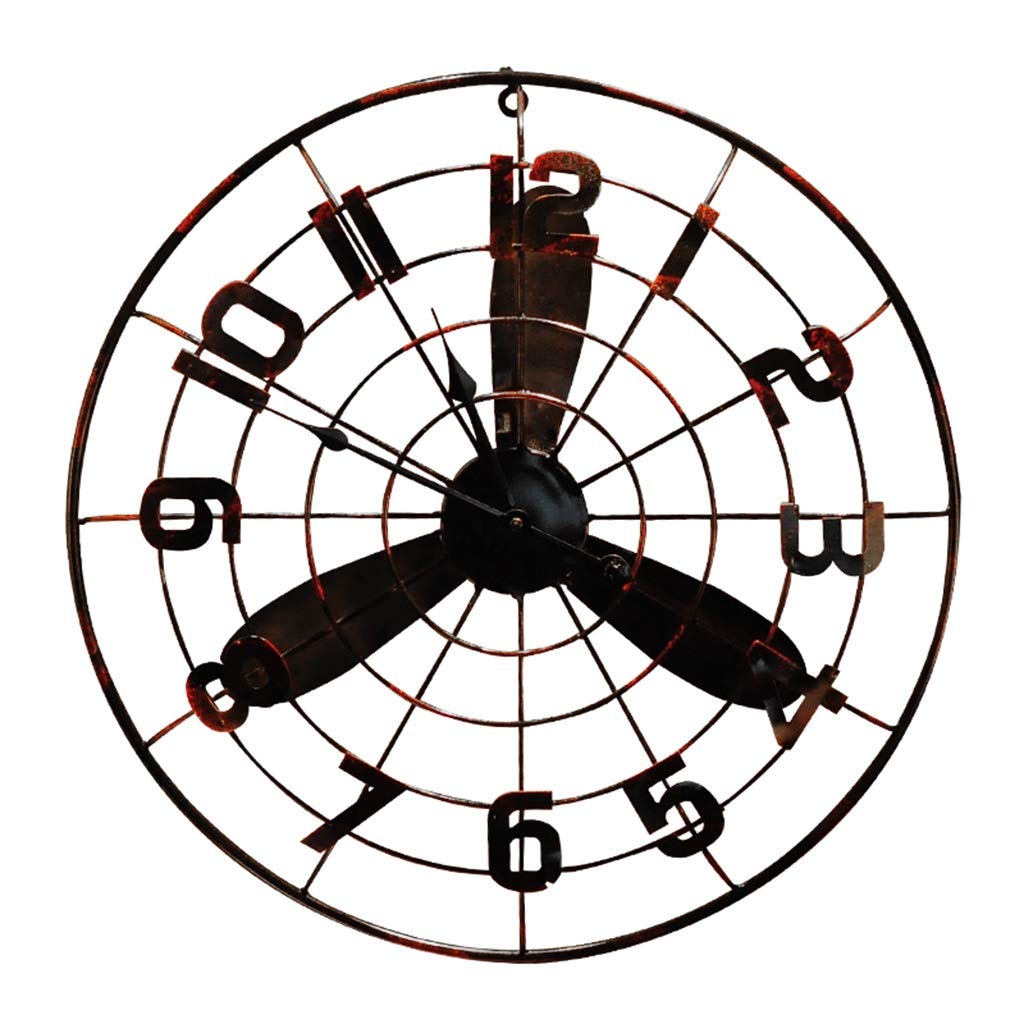 Reloj de Pared Grande de Metal Reloj de Pared Silent Retro Nostalgia Reloj de Pared de Bicicleta Utilizado para Decorar cafeterías de Restaurante 丨 Estilo Industrial 丨 sin Segunda Mano Sin batería