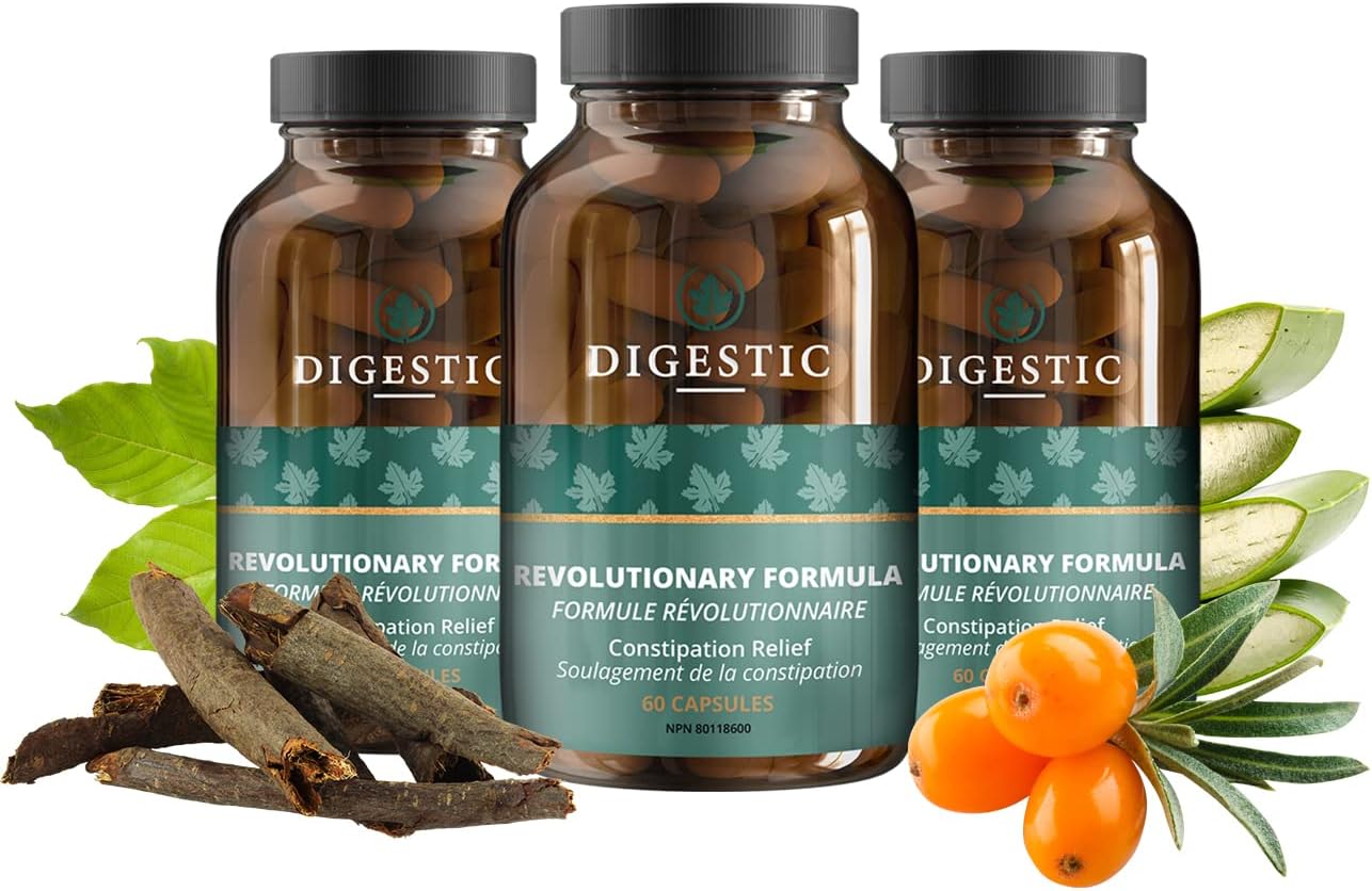 Digestic - Laxative for Constipation, Stool Softener, for Bloating and Gas, 3 Bottles