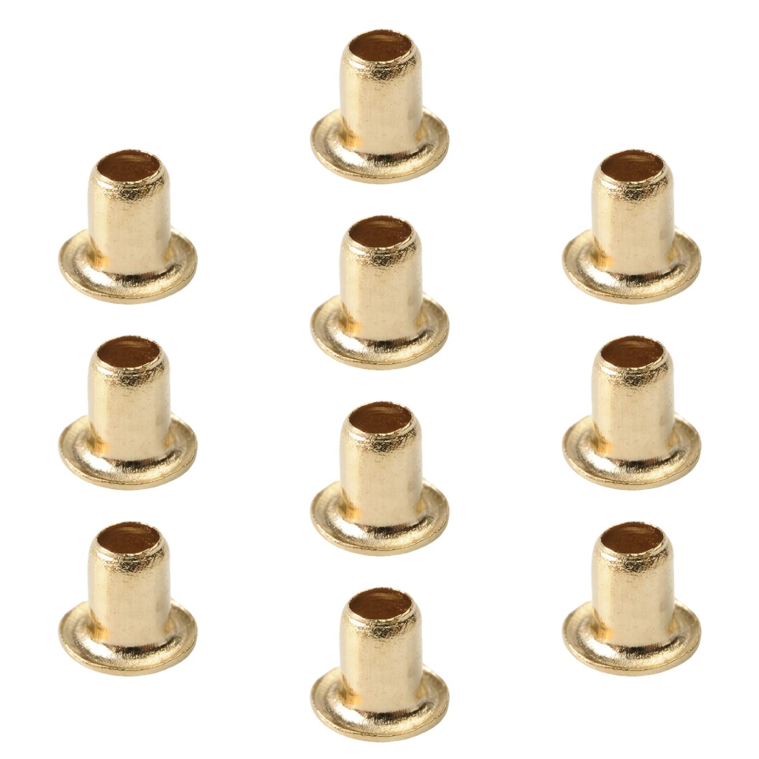 Mromax M3*4 Brass Eyelets Rivets M3x4mm Through Hole Rivets Hollow Grommets Nails Screws Fasteners 200Pcs