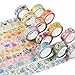 Knaid Floral Washi Tape Set, Assorted 12 Rolls of Spring Flower Decorative Paper Tapes for Arts and DIY Crafts, Scrapbooking, Bullet Journal, Planner, Gift Wrapping, Holiday Decoration